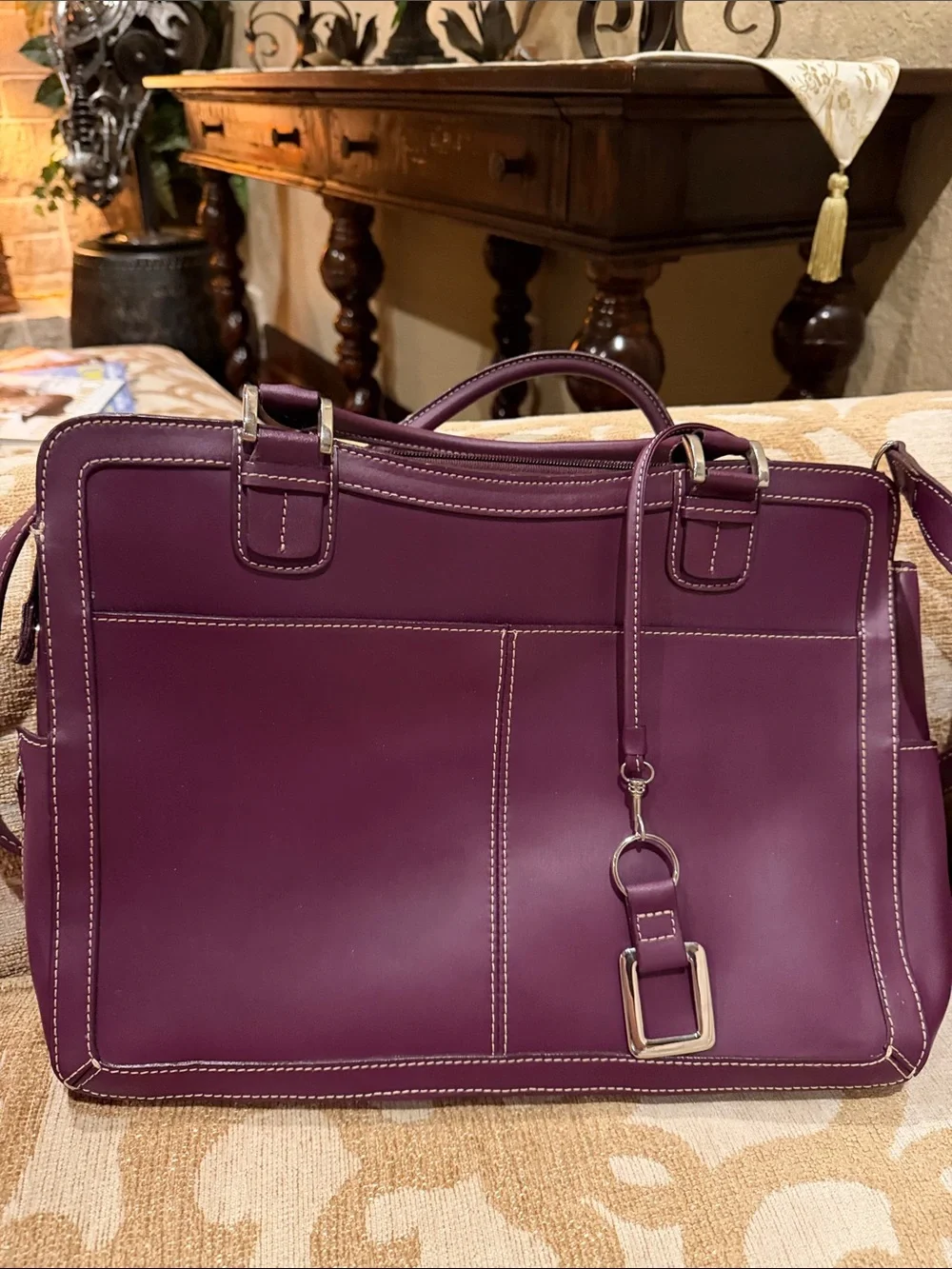 Franklin Covey Structured Purple Tote Handbag - Women's Bag